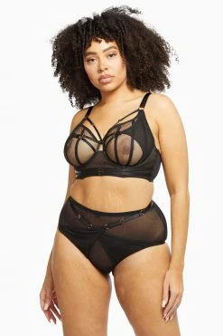 Playful Promises Eddie Black Crossover Wrap High Waist Brief
