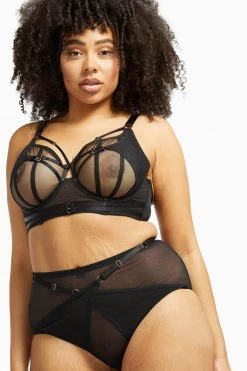 Playful Promises Eddie Black Crossover Wrap High Waist Brief