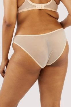 Playful Promises Nola Toffee Diamante Studded High Leg Brief New In