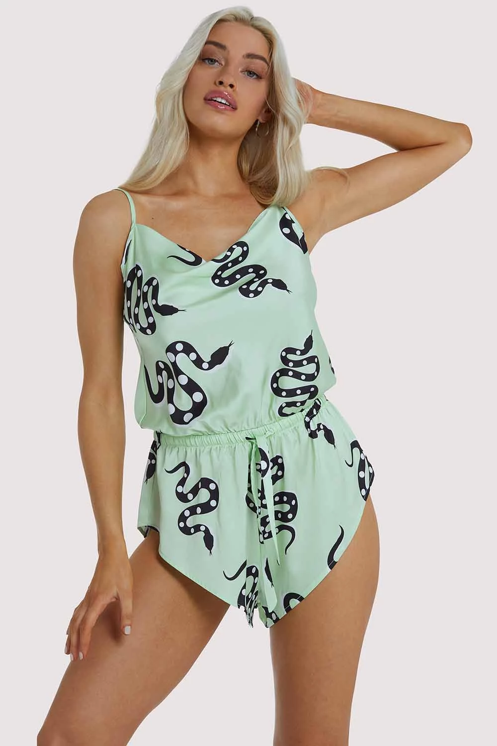 Kilo Brava Nightwear Green Moon Snake Playsuit 2 Kilo Brava Nightwear Green Moon Snake Playsuit