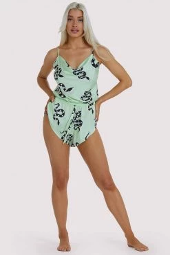 Kilo Brava Nightwear Green Moon Snake Playsuit 8 Kilo Brava Nightwear Green Moon Snake Playsuit