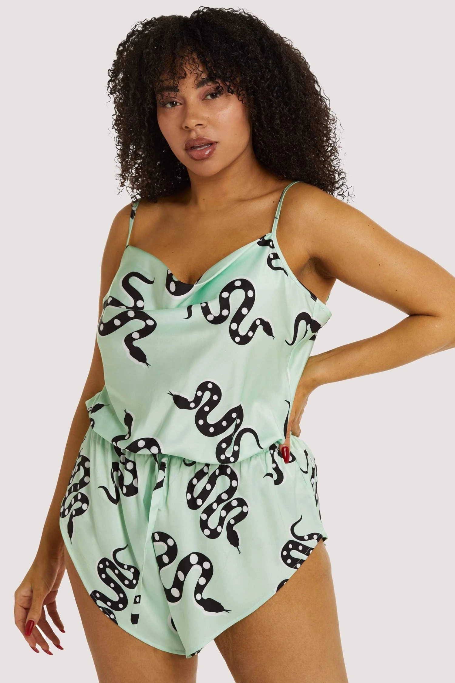 Kilo Brava Nightwear Green Moon Snake Playsuit 1 Kilo Brava Nightwear Green Moon Snake Playsuit
