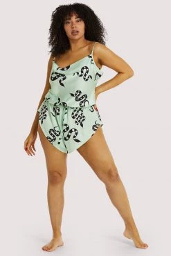 Kilo Brava Nightwear Green Moon Snake Playsuit 10 Kilo Brava Nightwear Green Moon Snake Playsuit