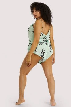 Kilo Brava Nightwear Green Moon Snake Playsuit 11 Kilo Brava Nightwear Green Moon Snake Playsuit