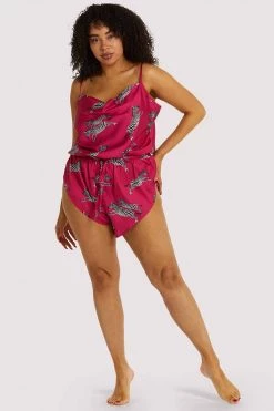 Kilo Brava Nightwear Hot Pink Zebra Playsuit
