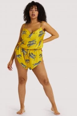 Kilo Brava Kilo Mustard Zebra Playsuit Nightwear