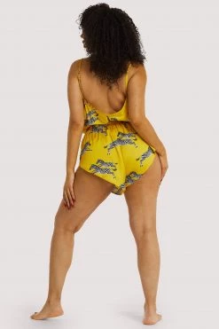 Kilo Brava Kilo Mustard Zebra Playsuit Nightwear