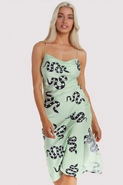 Kilo Brava Nightwear Green Moon Snake Dress