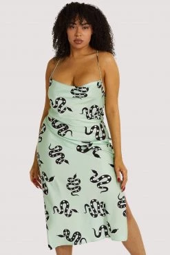 Kilo Brava Nightwear Green Moon Snake Dress