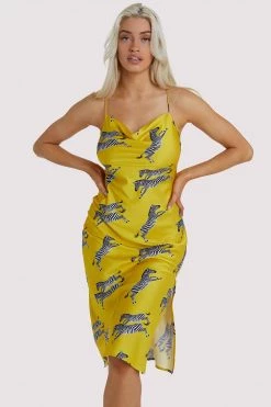 Kilo Brava Nightwear Mustard Zebra Dress