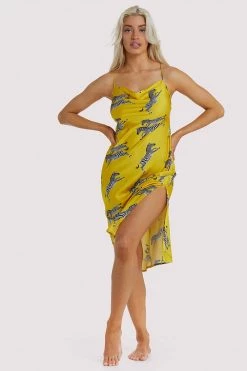 Kilo Brava Nightwear Mustard Zebra Dress