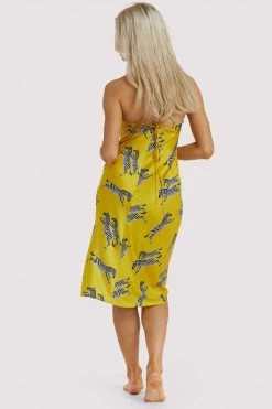 Kilo Brava Nightwear Mustard Zebra Dress