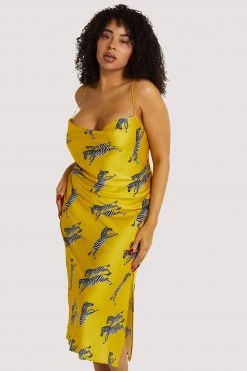 Kilo Brava Nightwear Mustard Zebra Dress