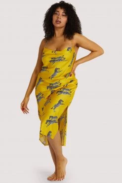 Kilo Brava Nightwear Mustard Zebra Dress