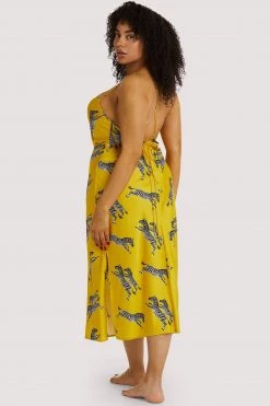 Kilo Brava Nightwear Mustard Zebra Dress