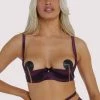 Playful Promises Muriel Purple Lace Quarter Cup Bra