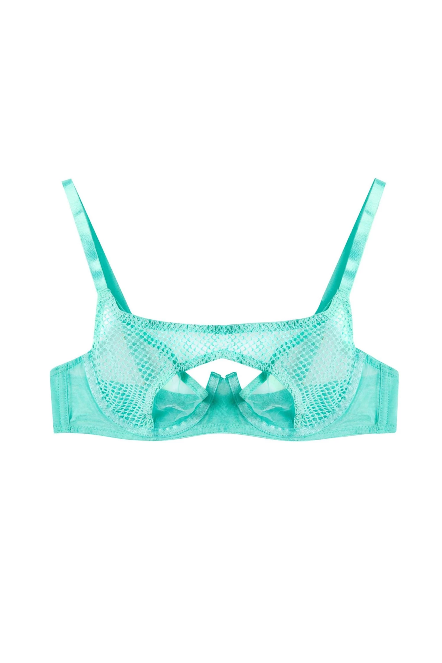 Regalia Bras Greta Mint Fishnet Overbust Wired Bra 6 Regalia Bras Greta Mint Fishnet Overbust Wired Bra