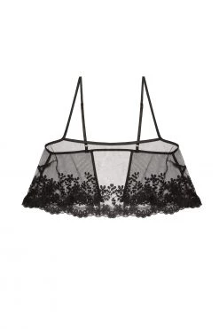 Wolf & Whistle New In Faith Black Sheer Embroidered Cami And Short Set
