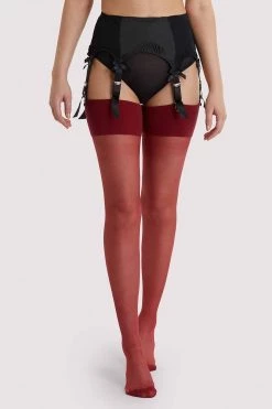 Playful Promises Hosiery Seamed Stockings Merlot US 4 - 18