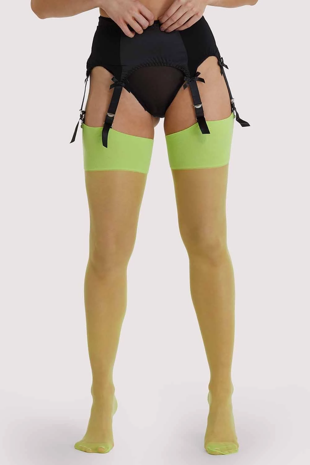 Playful Promises Hosiery Seamed Stockings Acid Lime US 4 - 18 Tall 2 Playful Promises Hosiery Seamed Stockings Acid Lime US 4 - 18 Tall