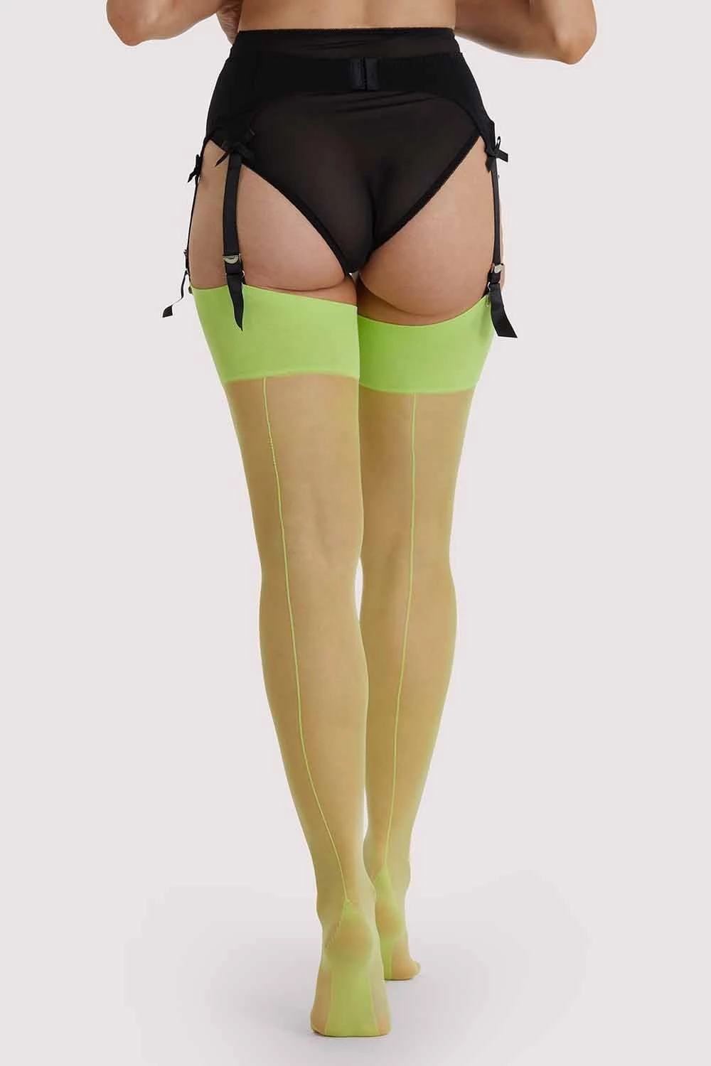 Playful Promises Hosiery Seamed Stockings Acid Lime US 4 - 18 Tall 1 Playful Promises Hosiery Seamed Stockings Acid Lime US 4 - 18 Tall