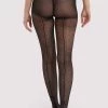 Playful Promises Dotty Seamed Tights With Bow Black US 4 - 18