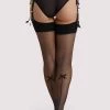 Playful Promises Bow Back Seamed Stockings Black US 4 - 18 New In Accessories