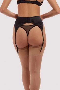 Playful Promises Suspenders Charlie Black Cut-out Suspender Belt