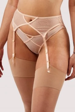 Playful Promises New In Nola Toffee Diamante Studded Suspender 16 Playful Promises New In Nola Toffee Diamante Studded Suspender
