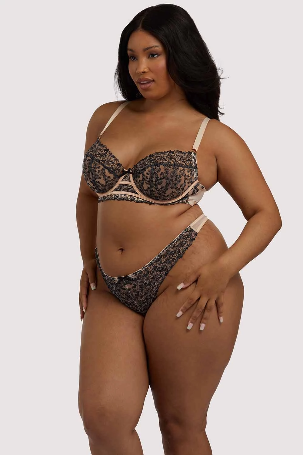 Playful Promises Knickers Skull & Roses Embroidery Peach Thong 7 Playful Promises Knickers Skull & Roses Embroidery Peach Thong