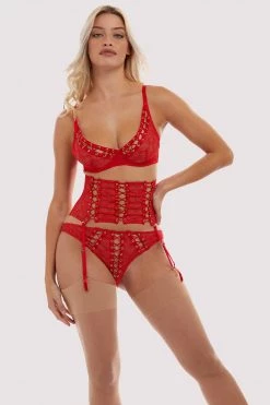 Playful Promises Basques & Corsets Florence Red Waspie