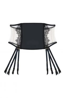 Playful Promises New In Wren Black Illusion Mesh And Satin Waspie