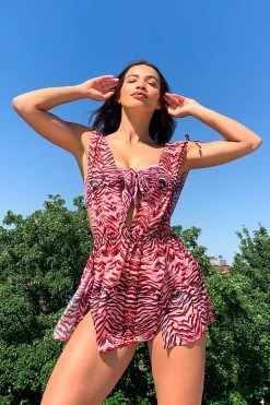 Swimwear Luxe Palm Beach Tiger Print Split Dress