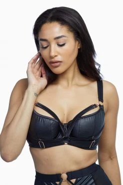 Scantilly By Curvy Kate Black Harnessed Padded Half Cup Bra Bras