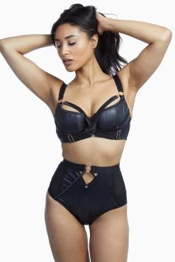 Scantilly By Curvy Kate Harnessed High Waist Brief Black Knickers