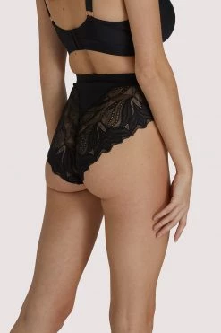 Scantilly By Curvy Kate Indulgence Black High Waist Brief Knickers