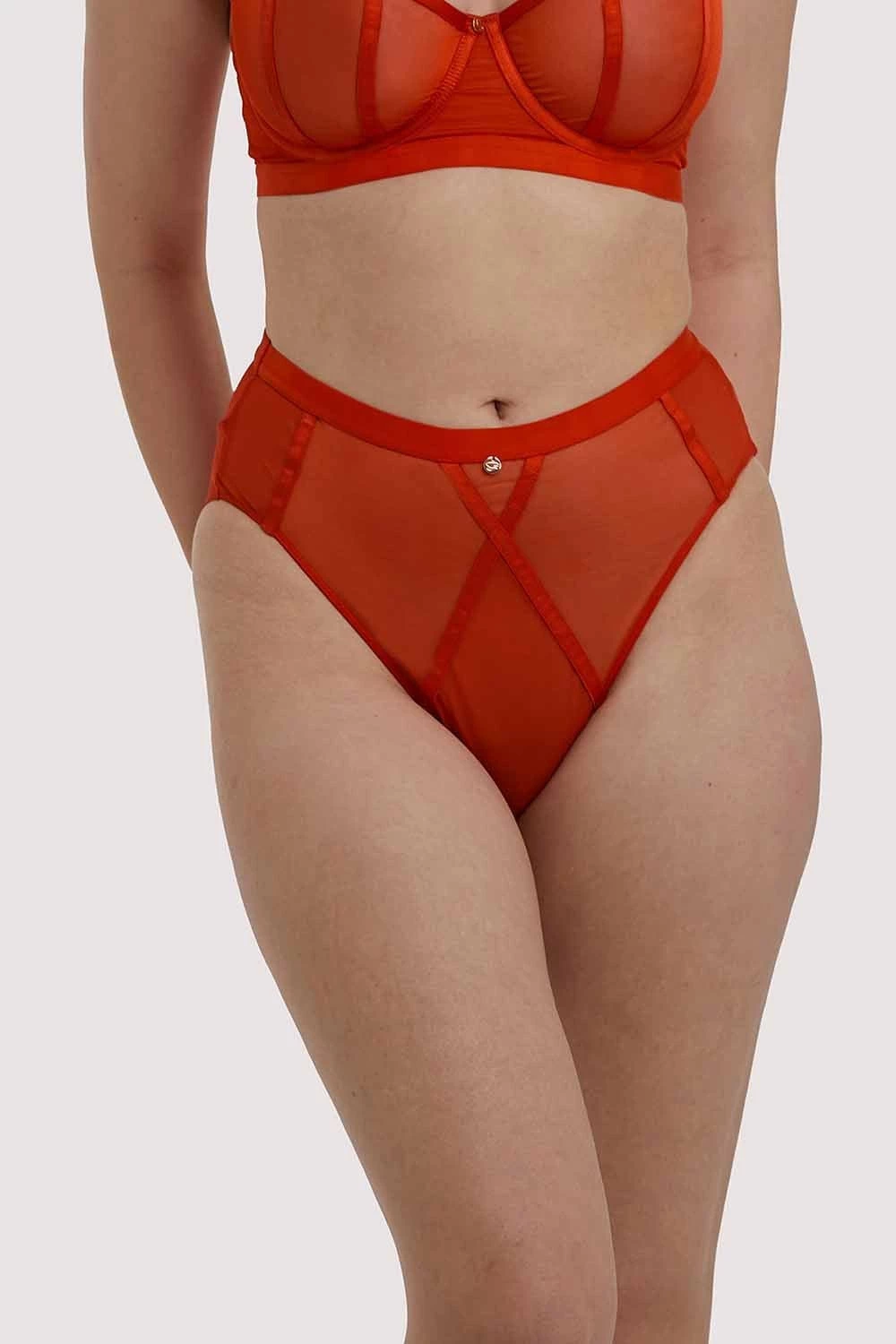 Scantilly By Curvy Kate Sheer Chic Brief Flame Red 1 Scantilly By Curvy Kate Sheer Chic Brief Flame Red