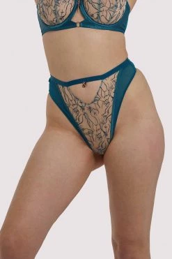 Scantilly By Curvy Kate New In Sex Education High Waisted Thong Teal