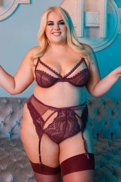 Felicity Hayward X PP Astrid Merlot Lace And Trim Bra New In