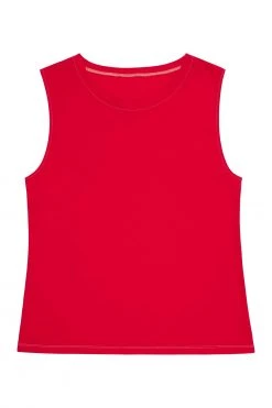 Wolf & Whistle Activewear Cotton Knot Front Vest Red