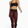 Wolf & Whistle Red Wet Look Leopard High Waist Leggings Activewear
