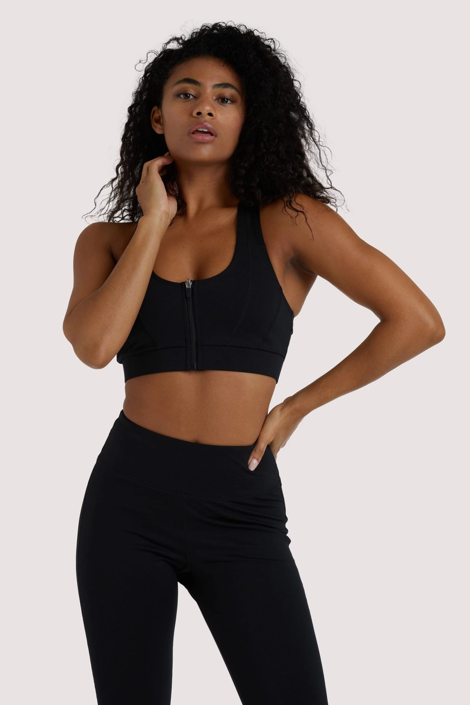 Wolf & Whistle Black Zip Front Bra Activewear 1 Wolf & Whistle Black Zip Front Bra Activewear