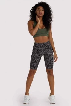 Wolf & Whistle Eco Dusty Olive Leopard Short Activewear