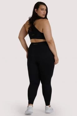 Wolf & Whistle Activewear Eco Black Mesh Panel Leggings Curve