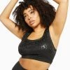 Wolf & Whistle Wet Look Leopard Black Sports Bra Curve