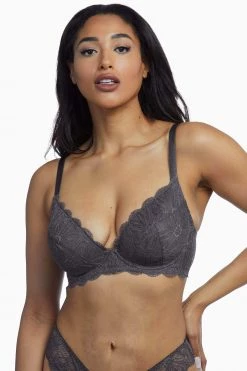 Wolf & Whistle Ariana Steel Grey Everyday Lace Bra Everyday Lingerie