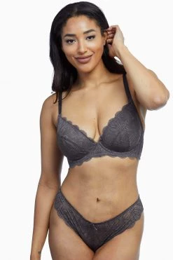 Wolf & Whistle Ariana Steel Grey Everyday Lace Bra Everyday Lingerie