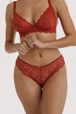 Wolf & Whistle Ariana Intense Rust Everyday Lace Brief Everyday Lingerie