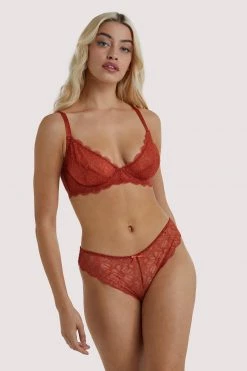 Wolf & Whistle Ariana Intense Rust Everyday Lace Brief Everyday Lingerie