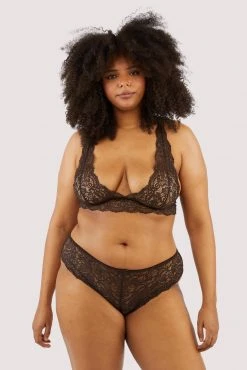 Wolf & Whistle Ariana Coffee Lace Brief